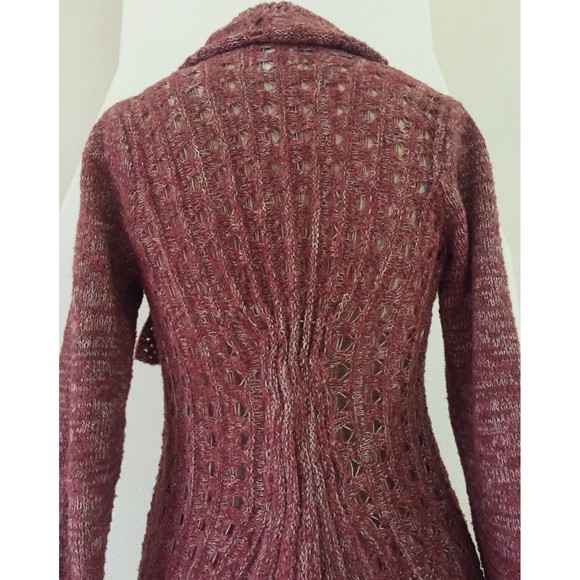 Anthropologie Rosie Neira All Days Red Wool Cardigan Sweater Small - Picture 4 of 6